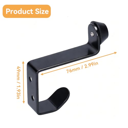 Door Stopper, Door Holder Door Stop Bumper with Hook Stainless Steel Toilet Partition Door Stop and Hook Door Stopper Stable Wall Mounted Door Coat for Home Office Black