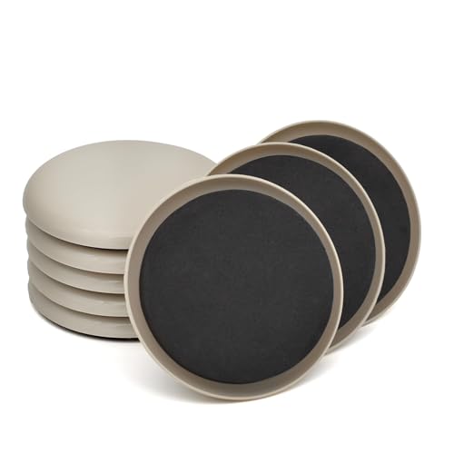 Furniture Sliders, Furniture Sliders Pads for Hardwood Floors, Chair Legs Floors Protectors, Reusable Round Glides Glider, Heavy Duty Furniture Movers Sliders (8 Pcs, 4 3/4inch，Beige) - size: 4 3/4" Round-8 Pack Beige
