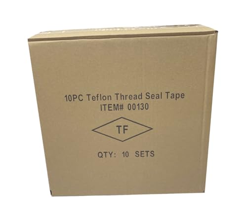 1" x 520" Teflon Tape – 100PC (10 Rolls per Case) | Bulk PTFE Thread Seal Tape for Plumbers, Pipe Fittings & Water Systems | White Virgin PTFE Pipe Thread Tape