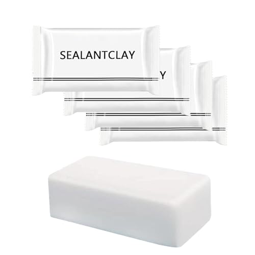 Pack of 4 White Seal Putty Waterproof Duct Seal Repair Sealing Clay, Quick Mending Mud for Drain Connection, Wall Hole, Air Conditioning Hole - color: 4 pack of sealant