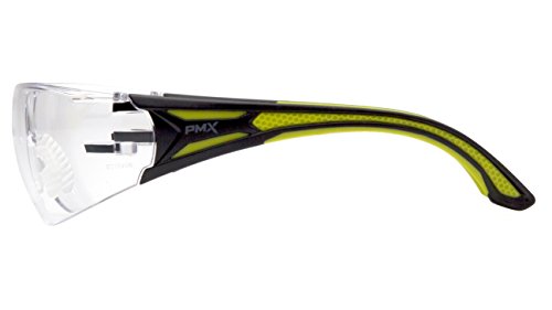 Pyramex Endeavor Plus Safety Glass Black/Gray Frame With Foam Padding Clear H2MAX Anti-fog Lens - color: Clear Lens/ Black-green Frame, style: Standard