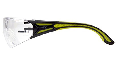 Pyramex Endeavor Plus Safety Glass Black/Gray Frame With Foam Padding Clear H2MAX Anti-fog Lens - color: Clear Lens/ Black-green Frame, style: Standard