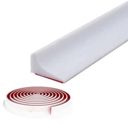 Shower Threshold Water Dam,Self Adhesive Silicone Waterproof Barrier Bathroom and Kitchen Shower Water Stopper Guard for Dry And Wet Separation Caulk Seal Strip Edge Trim(78Inch, White) - color: White, style: 78Inch