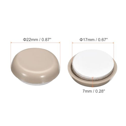uxcell Furniture Sliders, 16Pcs 7/8" - Plastic Self-Adhesive Round Sliding Pads, Chair Glides for Carpeted Tile Vinyl Hardwood Floors (Grey) - size: 7/8"