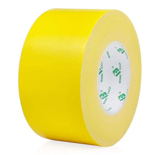 BOMEI PACK Light Yellow Duct Tape 3 inches Wide, Heavy Duty Industrial Strong Color Duct Tape 9.0mil x 60yds for Indoor Outdoor Use, Multi Purpose Home Repair - color: Light Yellow