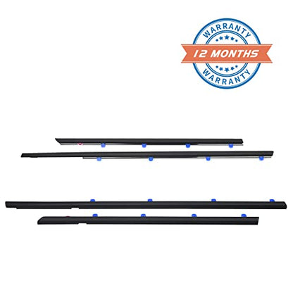 ZONFANT 4 Pcs Car Outer Door Window Moulding Trim Weatherstrip Seal Belt Compatible with Honda Vehicle 2012-2015 Civic, Replace#72450-TR0-A01 72410-TR0-A01 72950-TR0-A01 72910-TR0-A01 - size: 2012-2015