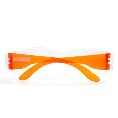 JORESTECH Safety Glasses, ANSI Z87+ Compliant, Impact-Resistant Polycarbonate Lenses, UV Protection, Anti-Scratch Coating, 12-Pack - color: Orange