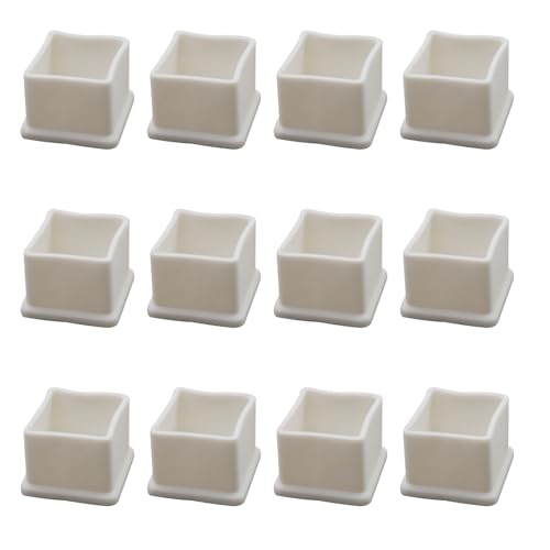 Antrader 12PCS White Furniture Pads,1" x 1" Rubber PVC Furniture Leg Caps,Table Chair Leg Foot End Caps Covers Protectors - color: White, size: 1" x 1"