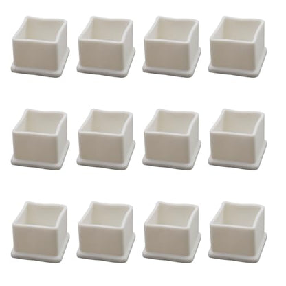Antrader 12PCS White Furniture Pads,1" x 1" Rubber PVC Furniture Leg Caps,Table Chair Leg Foot End Caps Covers Protectors - color: White, size: 1" x 1"