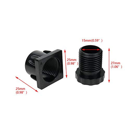 Quluxe Adjustable Feet, 1 Inch Square Tube Inserts Kit Furniture Glide Adjustable Leveler for Table Desk Leg- Black (Pack of 12)
