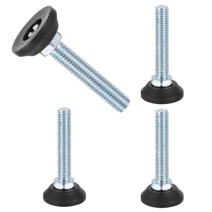 uxcell 3/8"-16 Thread Furniture Feet Levelers, 4Pcs 50mm l Adjustable Furniture Feet Screw in Threaded Leveling Leg Screw on Chair Foot Glides Leveling for Table Chair Cabinet Black - size: 3/8"-16 50mm