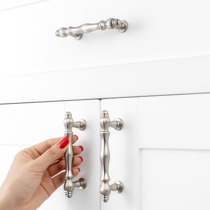 10 Pack 3 Inch Brushed Nickel Cabinet Pulls Satin Nickel Cabinet Handles Nickel Hardware for Kitchen Cabinets 2510 Drawer Dresser Cupboard Bedroom Bathroom - color: Brushed Nickel, size: 3 In Hole Distance