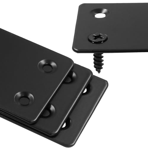 20 Pcs Metal Flat Straight Brace Bracket 2.36 x 1.5 Inch (L x W) Mending Plates Fixing Corner Brace with Screws for Furniture Repair (Black,4 Holes) - size: 20Pcs 2.36 x 1.5 Inch ,4 Holes