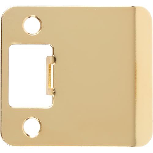 Round Corner Extended Lip Strike Plate, 2-1/4" x 2", (2-1/2" Overall Length), Polished Brass by Stone Harbor Hardware - color: Brass