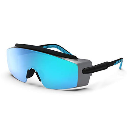 Anti Fog Safety Glasses Safety Goggles Over Glasses Protective Glasses with Anti Scratch Lenses Adjustable - color: Ice Blue
