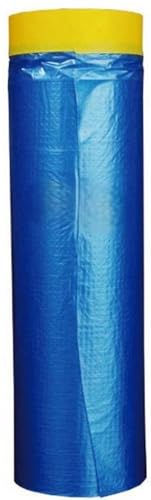 Automotive Masking Tape - Multi Size Pack - Painters Cloth & No Residue Plastic Drop Cloth - Pre-Taped Masking Film (65 Feet) (59 inch)