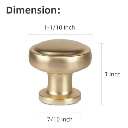Brushed Bronze Solid Alloy Cabinet Knob Soft-Touch Color 30 Pack Round Knurled Cabinet Handle Hardware Drawer Pulls (20, Brushed Gold) - color: Brushed Gold