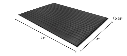 Guardian Air Step Anti-Fatigue Floor Mat, Vinyl, 2'x3', Black, Reduces fatigue and discomfort, Can be easily cut to fit any space - size: 36"L x 24"W x 0.3"Th