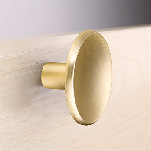 Goldenwarm 10 Pack Gold Cabinet Knobs Kitchen Hardware Round Drawer Knob for Brushed Brass Cabinets Handles Closet Door Pulls Zinc Alloy - color: Brushed Gold