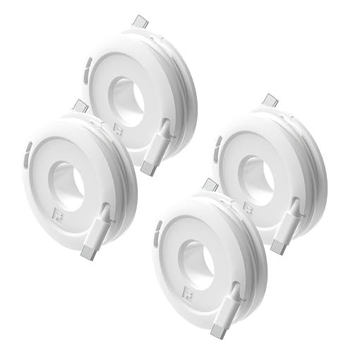 Side Winder Mini and Max Headphone, Earbud and Charging Cable Winder and Organizer Perfect for Wrapping Earbuds and Cords for Travel and Organization 4-Pack (White, Max) - color: White, size: Max