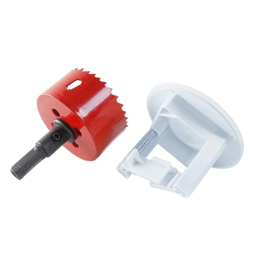 Construct Pro Speedy’Z Screw-in Cable Pass Through Port – White, 1.125" Inner Diameter, 2.5" Outer Diameter, Includes 2-1/8" Hole Saw – Low Profile, Paintable Wall Plate with Rubber Grommet - style: Port and Hole Saw