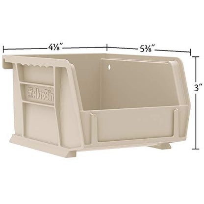 Akro-Mils 30210 AkroBins Plastic Storage Bins, Space-Saving Stackable Bins for Garage, Pantry, Craft Organization, 5" x 4" x 3", Yellow, 24-Pack - color: Yellow