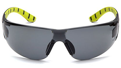 Pyramex Endeavor Plus Safety Glass Black/Gray Frame With Foam Padding Clear H2MAX Anti-fog Lens - color: Gray Lens/ Black-green Frame, style: Standard