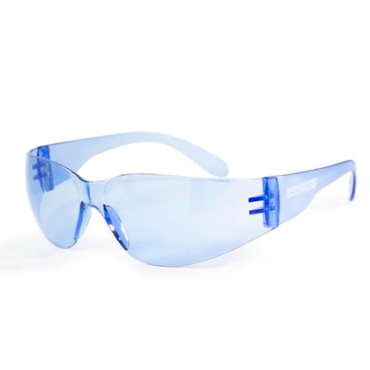 JORESTECH Safety Glasses, ANSI Z87+ Compliant, Impact-Resistant Polycarbonate Lenses, UV Protection, Anti-Scratch Coating, 12-Pack - color: Blue
