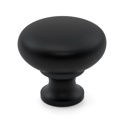 HESTIA HARDWARE Black Cabinet Knob 10 Pack 1-1/4 inch Round Zinc Kitchen Cabinet Knobs for Bathroom Drawer Bedroom Dresser Cupboard Knob and Pulls (Z1.10.D) - color: Black
