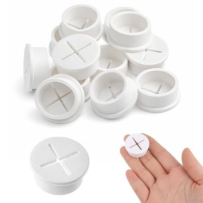 12 Pcs 1" Cable Cord Grommet Rubber Wire Grommets Desk Grommet White Desk Hole Cover for Cables Wire Hole Covers Furniture Desks Wall Holes Cover for Home Office Table Cable(White)
