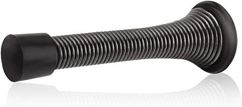 HOMOTEK 20 Pack Oil Rubbed Bronze Spring Door Stops,3-1/8” Heavy Duty Door Stop - Flexible Spring Door Stopper with Low Mounted Black Rubber Bumper Tips - color: Oil Rubbed Bronze, size: 20 Pack
