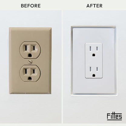 Fittes Modern Flush Wall Outlet Switch Receptacle Mount, Recessed Outlet Mount, 1 Gang, Customizable, ABS, White - size: 1 Gang, style: 1 Pack