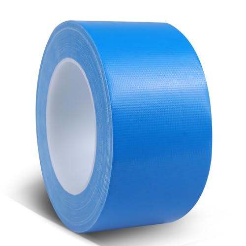 Blue Duct Tape Heavy Duty, 1.88 Inch x 35 Yard Waterproof Strong Adhesive Duct Tape for Indoor Outdoor Repairs Tear by Hand, 1 Roll - color: Light Blue