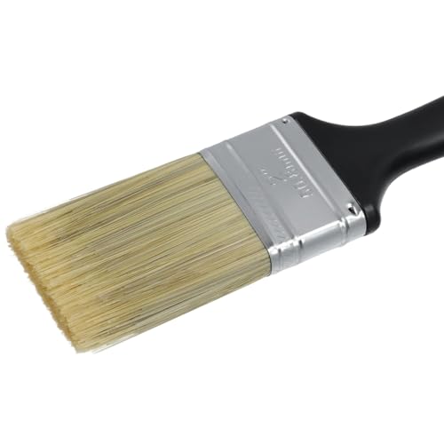 KUMGROT 2 Pcs 2 Inch Paint Brush Set, Soft Horsehair Long-Handled Brushes for Paint & Pigment Furniture Renovation Exterior Walls Wood Paneling, for Detailed Touch-Ups and Spot Repairs - size: 2"