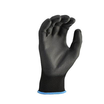 G & F Work Gloves for Men, Lightweight Grip, Polyurethane Coated, Touchscreen Compatible, Flexible & Breathable, Durable Construction, Ideal for Gardening, Mechanics, and General Duty Tasks, 12 Pairs - size: Large