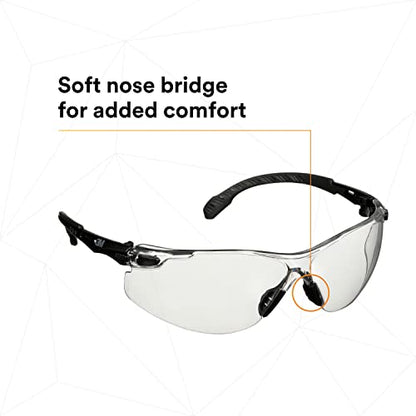 3M Solus 1000 Series, S1501SGAF, Black Temples, Scotchgard Anti-Fog Coating, Clear AF-AS lens - color: Black
