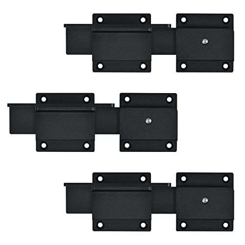 Flip Gate Latch Lock with Padlock Hole 3Pack, 3.5mm Heavy Duty Aluminum Alloy Adjustable Door Latch for Sliding Swing Open Gate, Outdoor, Wooden Fence, Barn, Shed, Garage, Yard - size: 3 Pack