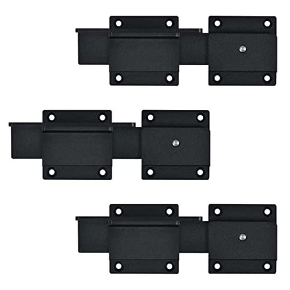 Flip Gate Latch Lock with Padlock Hole 3Pack, 3.5mm Heavy Duty Aluminum Alloy Adjustable Door Latch for Sliding Swing Open Gate, Outdoor, Wooden Fence, Barn, Shed, Garage, Yard - size: 3 Pack
