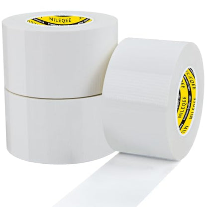 3Pack Duct Tape Heavy Duty Single Sided, Strong Adhesive High Strength, Waterproof Mesh Tape for Indoor Outdoor Repairing Sealing Bonding, Easy Use Hand Tearable, 1.57 Inch x 33 Feet, White - size: 3 Pack x 1.57″ x 33 FT
