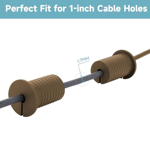 2 Pcs Starlink Cable Routing Kit for 1 Inch Wall Hole, Brown Silicone Wall Grommet for Ethernet Cable, Perforated Cable Punch Grommet, Starlink Accessories