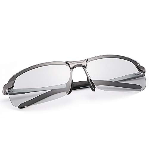 YIMI Polarized Photochromic Driving z87 Sunglasses For Men Women Day and Night safety glasses - color: Gun Frame