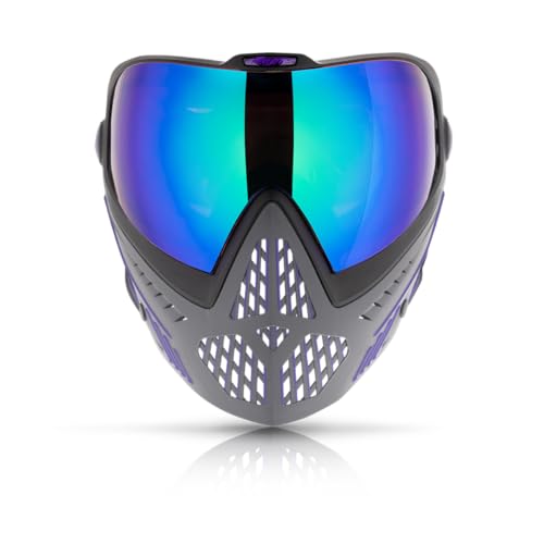 Maddog Dye i5 Thermal Anti-Fog Paintball Airsoft Mask Goggle System Combo with Microfiber Bag | Safety Certified Protection - color: Barney