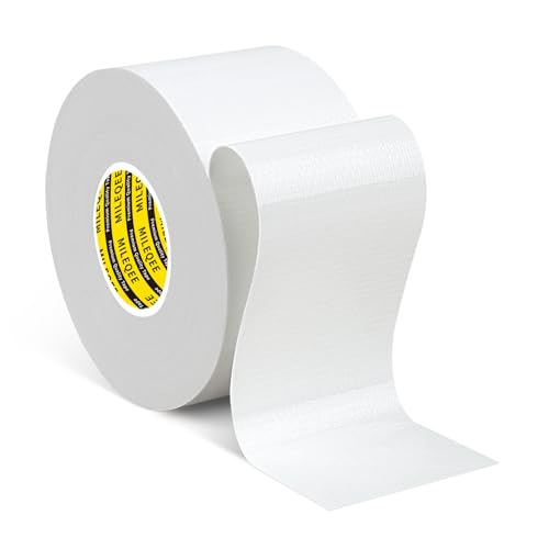 Duct Tape Heavy Duty Single Sided, Strong Adhesive High Strength, Waterproof Mesh Tape for Indoor and Outdoor Repairing Sealing Bonding, Easy Use Hand Tearable, 1.57 Inch x 66 Feet, White - size: 1.57″ x 66 FT