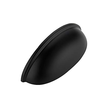 Ravinte 5 Pack 3" Drawer Pulls Flat Black Cabinet Cup Pulls Kitchen Hardware Cabinet Handles Drawer Handles Knobs 3 inch Hole Center - color: Black