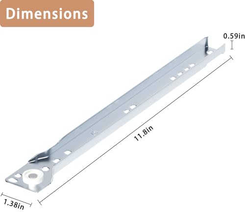 12 Inch Drawer Slides Kit, Undermount Drawer Rails Side Mount Slide Hardware, Bottom Mount Replacement Steel Tracks for Dresser Drawers Cabinet, Heavy Duty White 4PCS