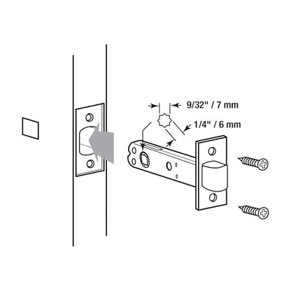 Prime-Line E 2281 Passage Door Latch, 9/32 In. and 1/4 In. Square Drive, Steel, Brass Finish (Single Pack) - color: Brass, size: 1 Count (Pack of 1)