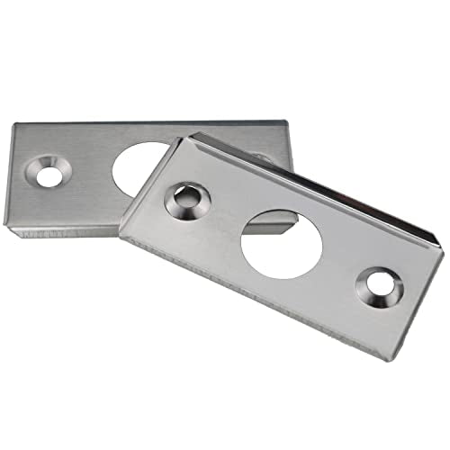 4Sets Small Closet Door Ball Catch Cabinet Stainless Steel Drive in Ball Catch with Strike Plate Drive-in Spring Ball Latches Brushed Stain Finish Hardware
