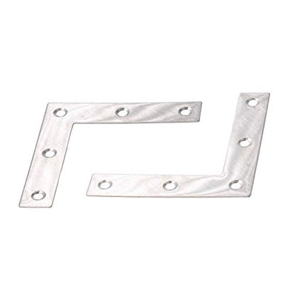 Stainless Steel L Shape Flat Corner Brace Bracket for Wood, Metal Fixing Joining Support Brace for Shelves, Furniture and Cabinet 10 Pack (80x80mm) - size: 80 X 80 Mm