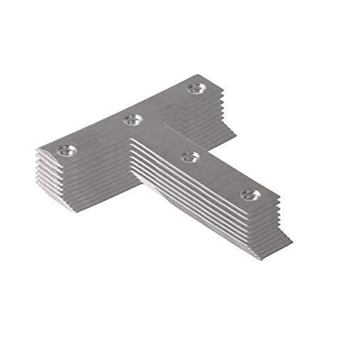 Stainless Steel Mending Bracket Plate ULIFESTAR T Type Mending Plate,Flat Repair Plate for Wood,Metal Straight Fixing Joining Shelf Support for Shelves,Furniture and Cabinet 10 Pack (2.4x2.4'') - size: 2.4 x 2.4 inches