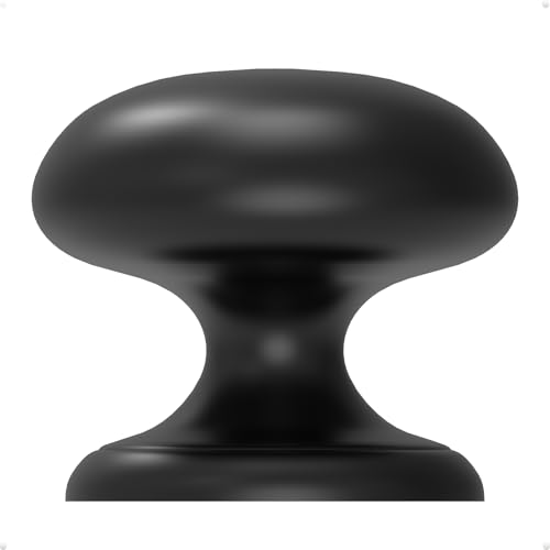 trust4care 4-Pack Matt Black Large Bifold Closet Door Knobs with Wide Base, Zinc Round Kitchen Cabinet Wardrobe Dresser Dummy Pull Knobs, 1-1/2 Inch Furniture Sideboard Drawer Handles - color: Black, size: Set of 4